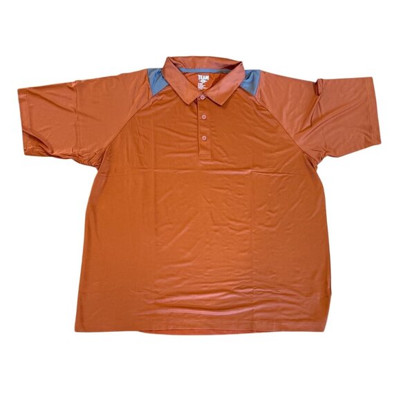 Mens 2XL Orange Golf Polo Shirt Team 365 Sport Short Sleeve Polyester Spandex - Picture 2 of 10